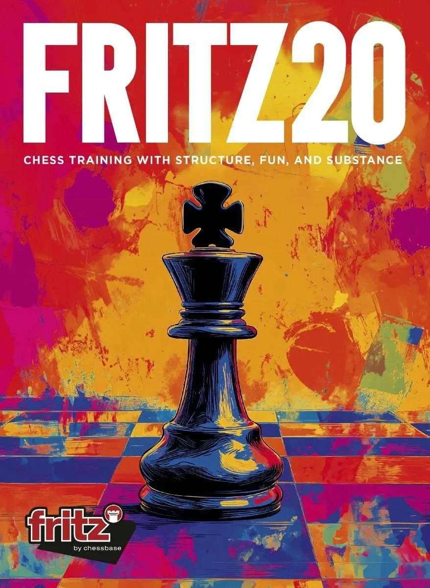 پوستر نرم‌افزار شطرنج Fritz 20 شامل موتور بازی حرفه‌ای، کتاب آموزشی و دیتابیس 2025 – مناسب برای بازیکنان مبتدی تا حرفه‌ای، با راهنمای فعالسازی و پشتیبانی فارسی